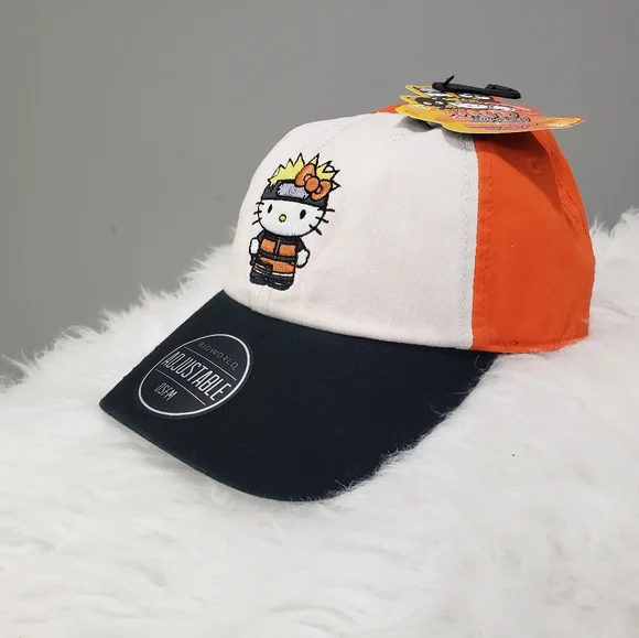 NEW Hello Kitty Naruto Shippuden Ball Cap Embroidered Hat Adjustable Strap Nerd - Picture 3 of 7